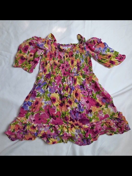The Children's Place Other - The Children's Place Pink Floral Smocked Casual Dress with Multicolor Blooms